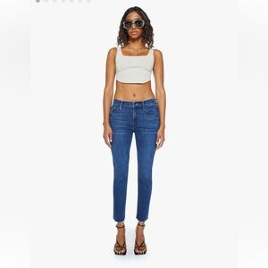 MOTHER Dark Blue Ankle Crop Jeans